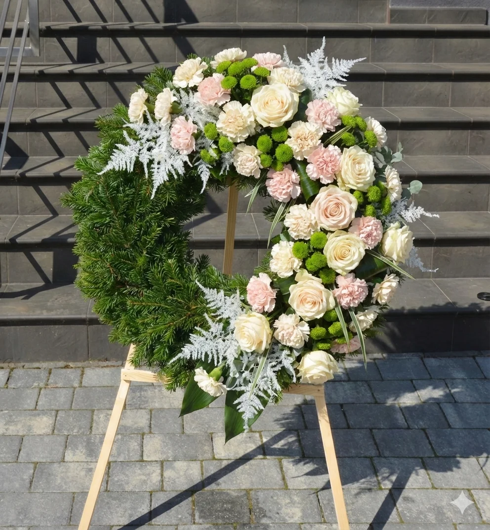 Wieniec rzymski pogrzebowy WRZ-8 o średnicy 70 cm