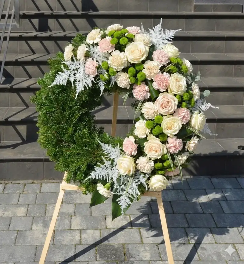 Wieniec rzymski pogrzebowy WRZ-8 o średnicy 70 cm