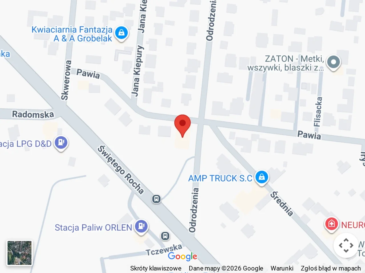 Mapa z lokalizacją kwiatomatu w Częstochowie, ul. Odrodzenia 1, 42-221 Częstochowa